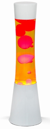 Lavalamp Wit - Geel/Rood