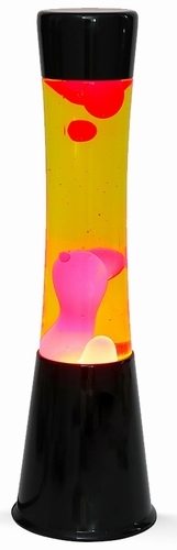 Lavalamp Zwart - Geel/Rood