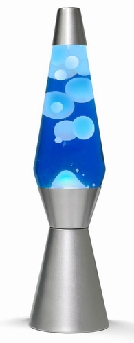 Lavalamp Bullet Blauw/Wit