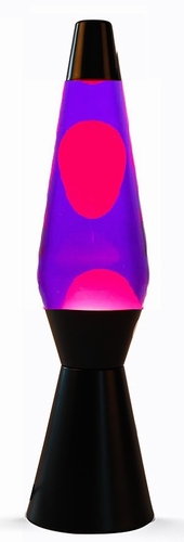 Lavalamp Bullet Zwart Violet/Roze