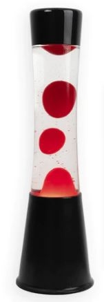 Lavalamp Zwart - Rood/Helder - Nieuw Model met gratis reservelampje