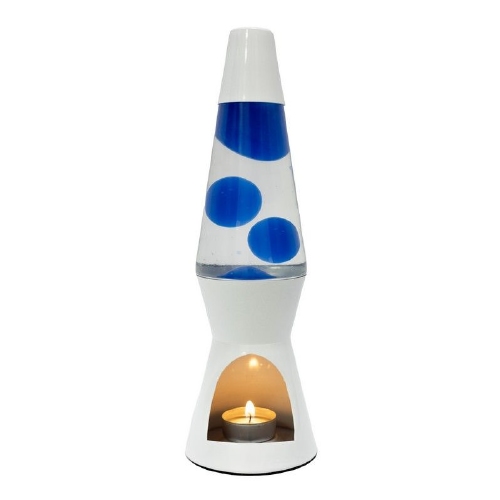 Theelicht lavalamp Wit - Blauw - 2e kansje
