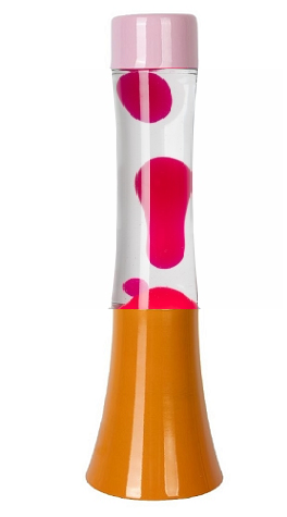 Lavalamp Oranje/Roze met helder/roze fles - 2e kansje
