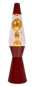 Lavalamp Bullet Bordeaux Rood - Goud  - Inclusief reservelampje t.w.v €6,95