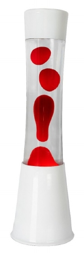Lavalamp Wit - Rood - Inclusief reservelampje t.w.v €6,95