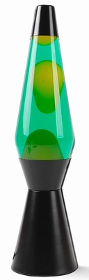 Lavalamp Bullet Zwart Geel/Groen