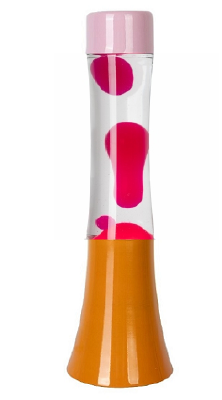 Lavalamp Oranje/Roze met helder/roze fles - 2e kansje