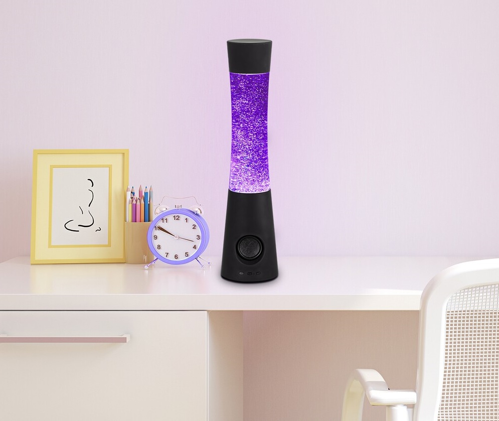 Glitterlamp met kleurenwissel en bluetooth speaker