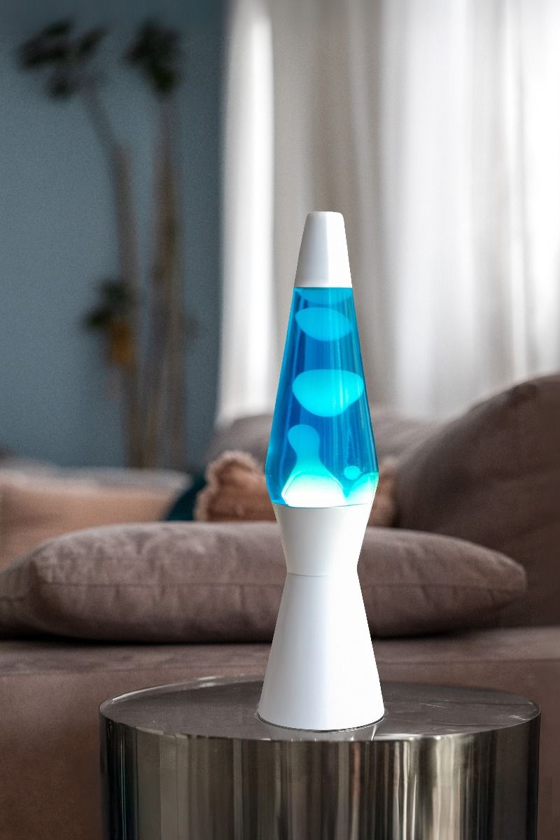 Lavalamp Bullet Wit - Blauw/Wit