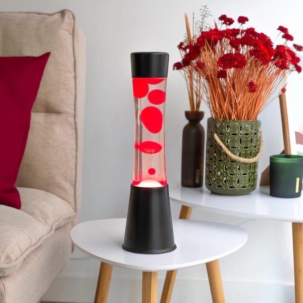 Zwarte lavalamp Rood